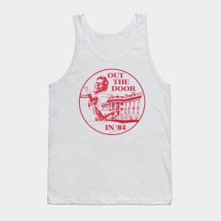 Ronald Reagan Out the Door in 84 Political Design Tank Top